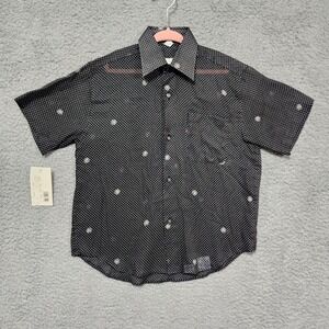 Versace Young Boys Black Button Up Dress Shirt Size 7 Made In Italy NWT‎